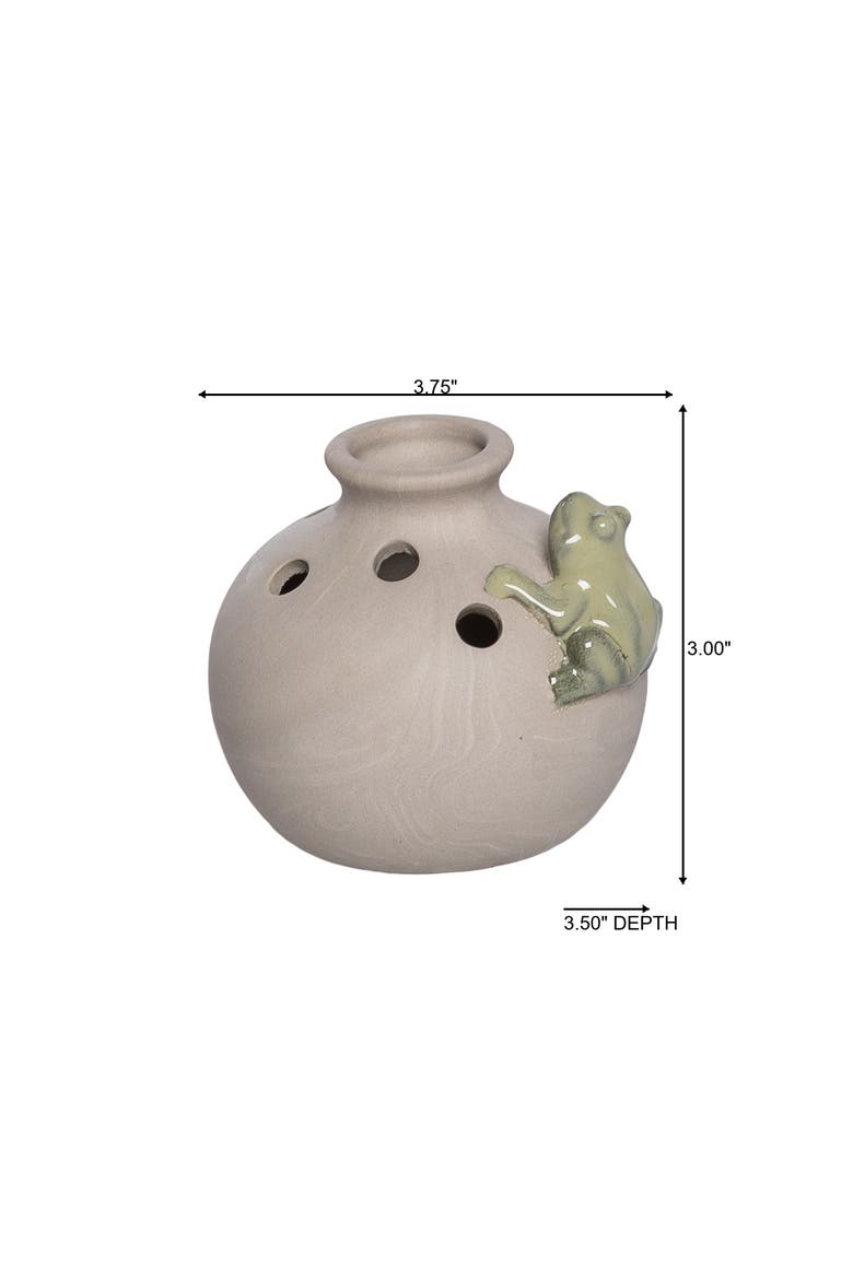 Ceramic Vase with Frog Small Multicolored for Floral Display and Home Decor, Alternate, color, Multicolored