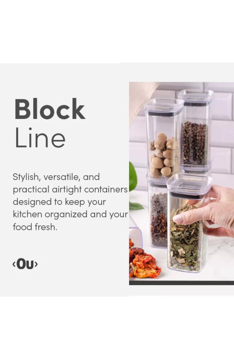 OU Clear Airtight Stackable Food Storage Container with Leak Proof Lid, Alternate, color, Clear