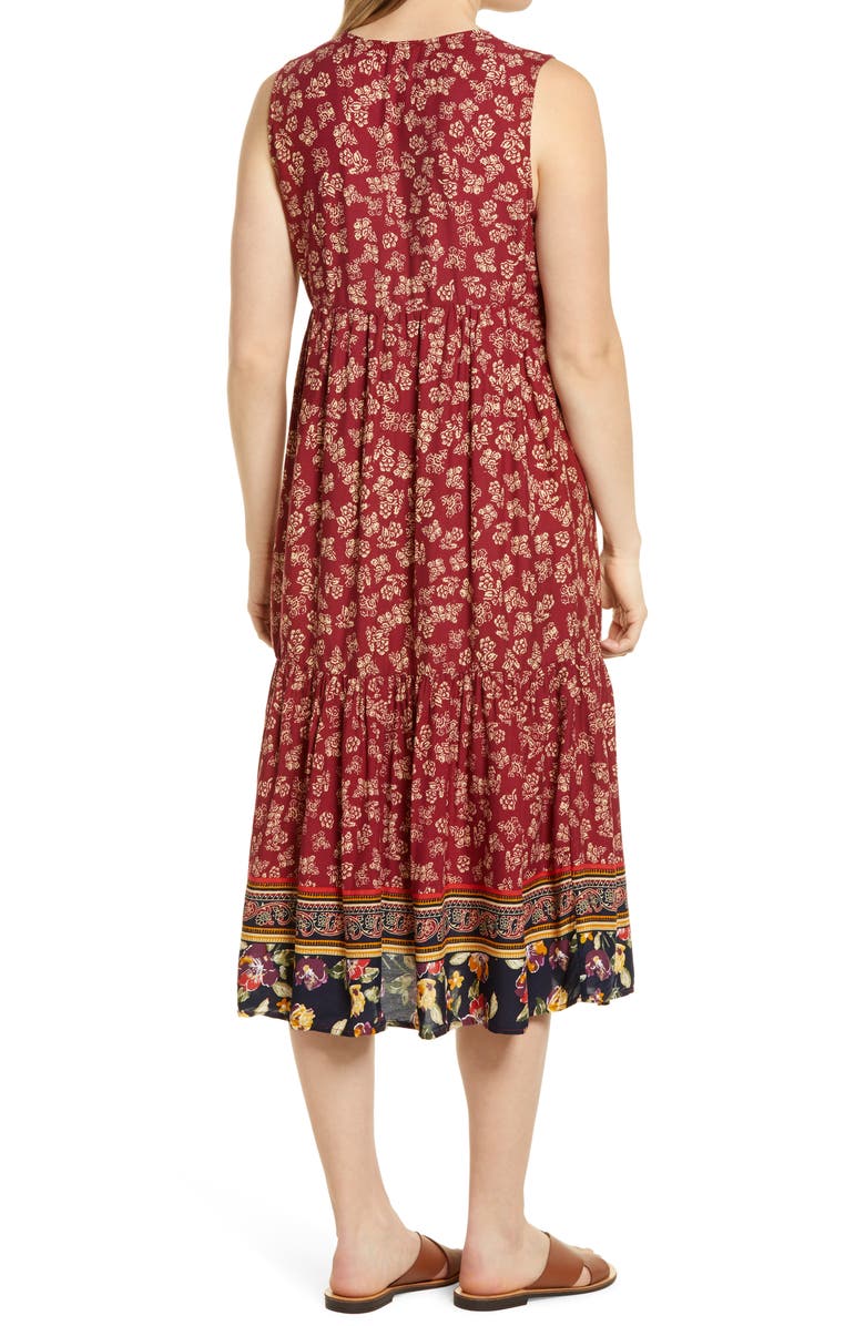 beachlunchlounge Ireana Tiered Ruffle Midi Dress, Alternate, color, Provence Floral