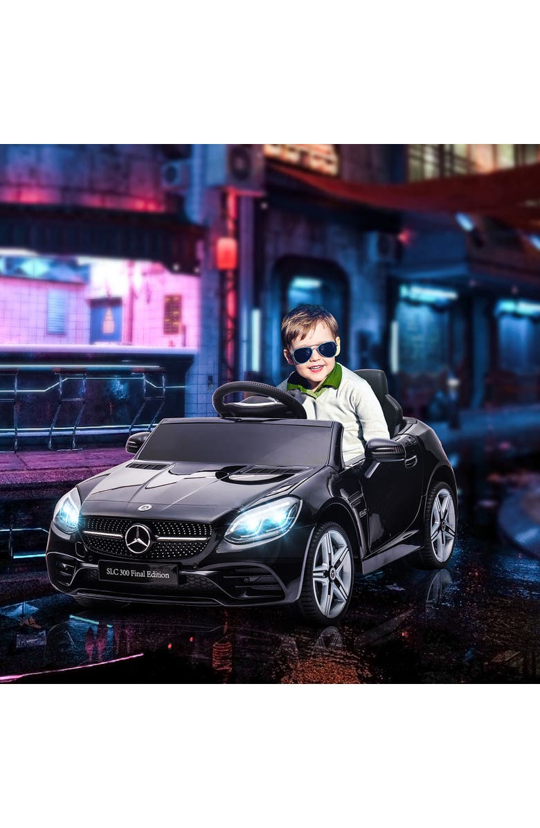 Aosom 12V Kids Electric Ride On Car with Parent Remote, Two Motors, 2 Speeds, Music, LED Lights, USB, Alternate, color, Black