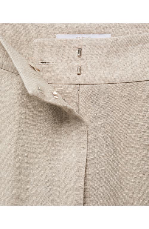 Mango Linen Suit Pants In Neutral