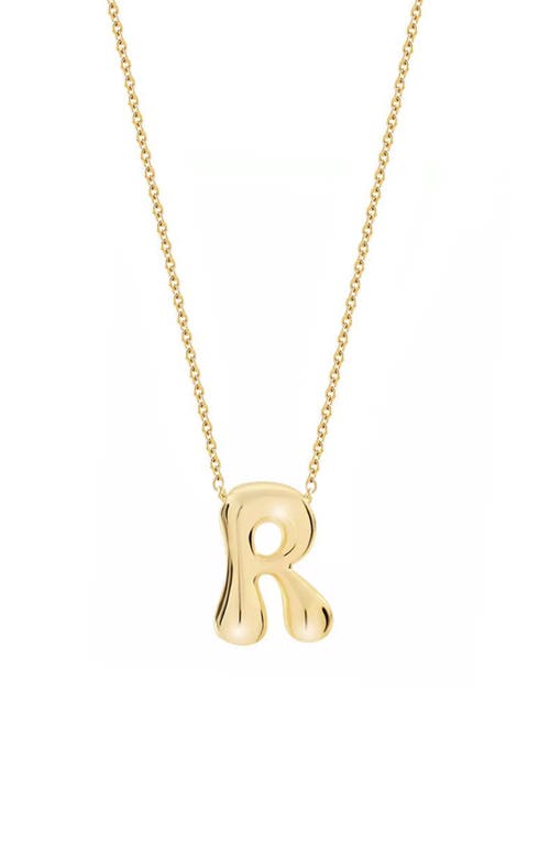 Jane Basch Designs Puffed Initial Pendant Necklace In Gold
