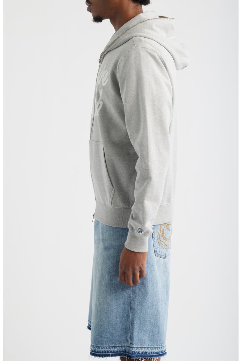 Script Logo Cotton Fleece Hoodie, Alternate, color, HEATHER GREY