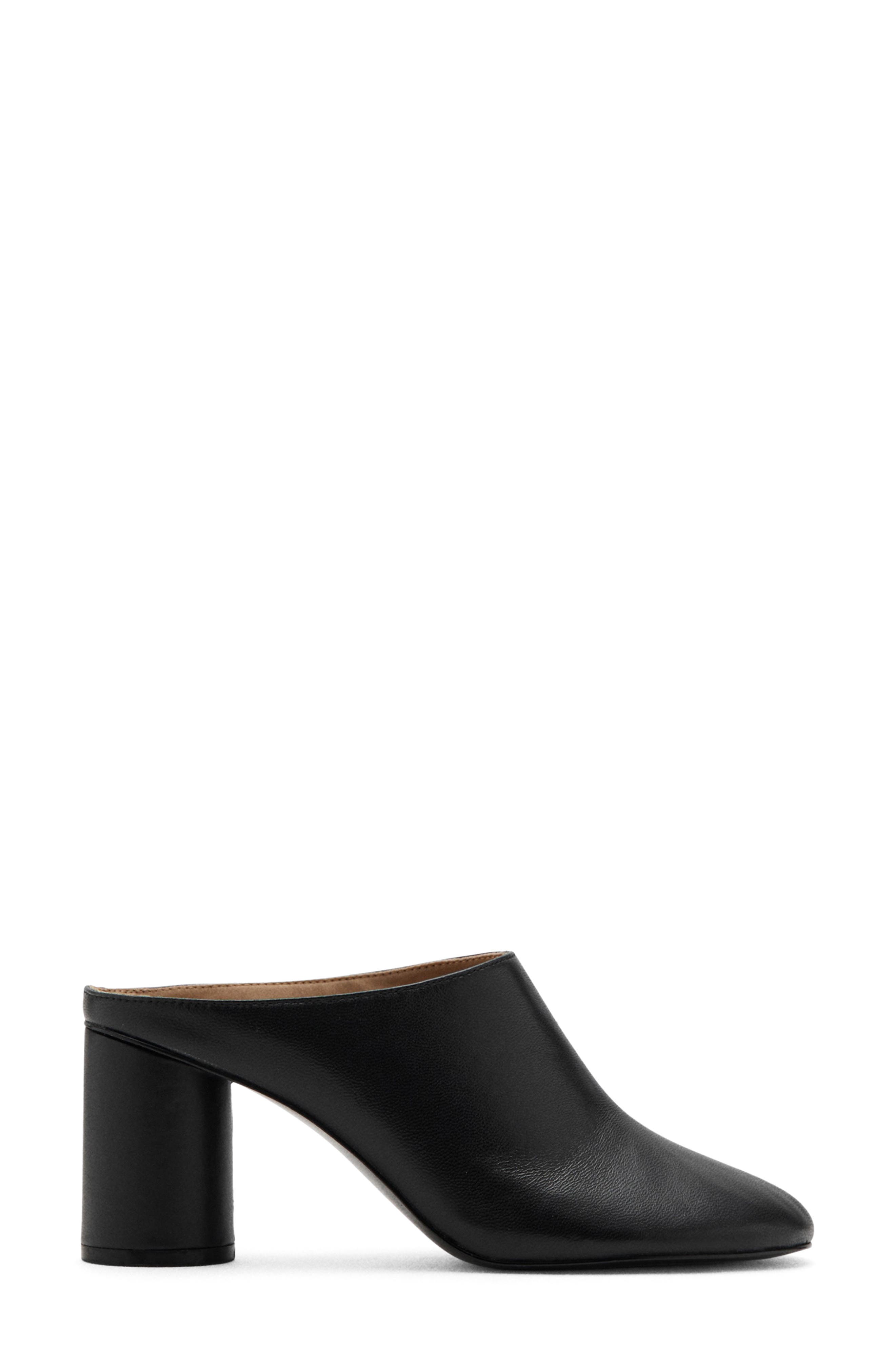 MANGO Leather Clog, Alternate, color, Black