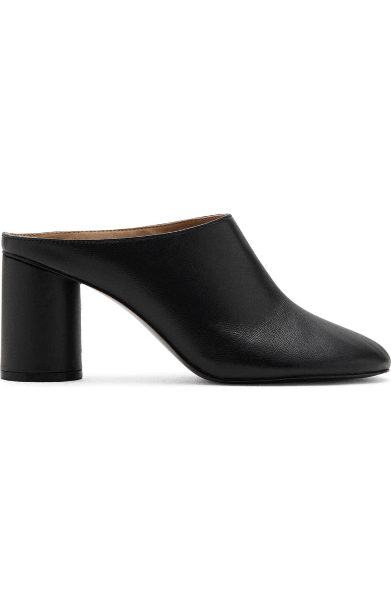 MANGO Leather Clog, Alternate, color, Black