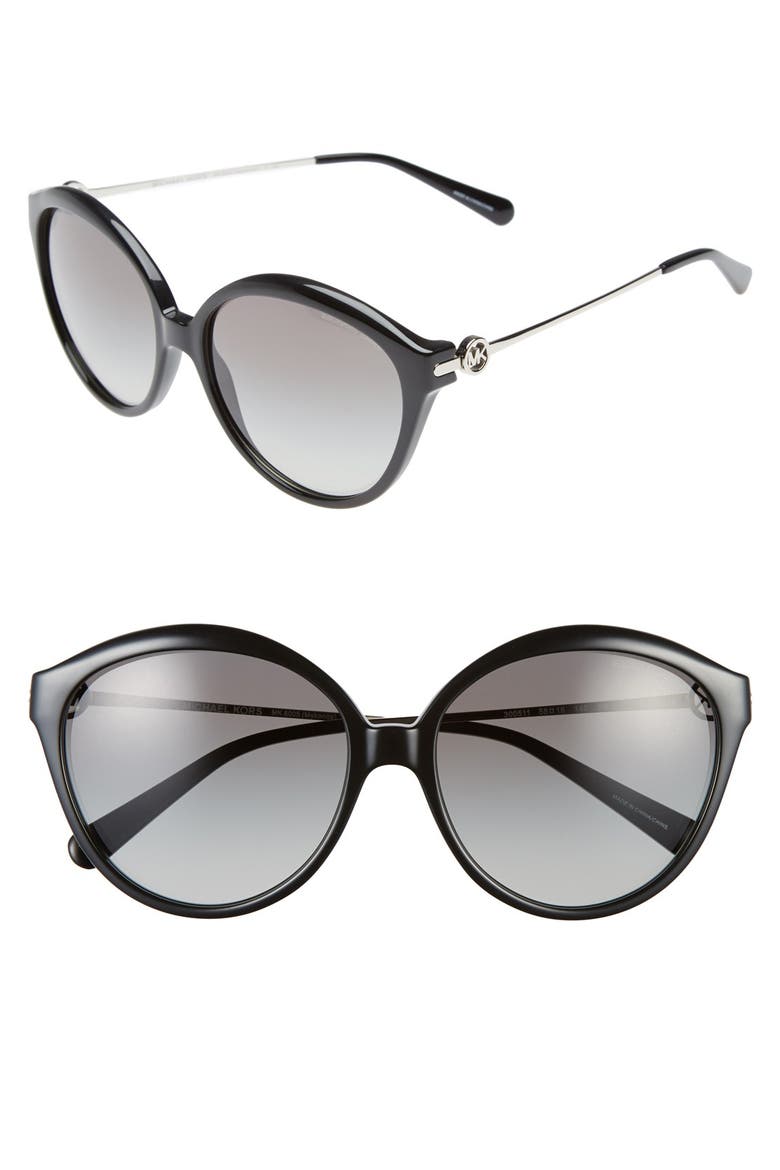 Collection 58mm 'Mykonos' Retro Sunglasses, Main, color, BLACK
