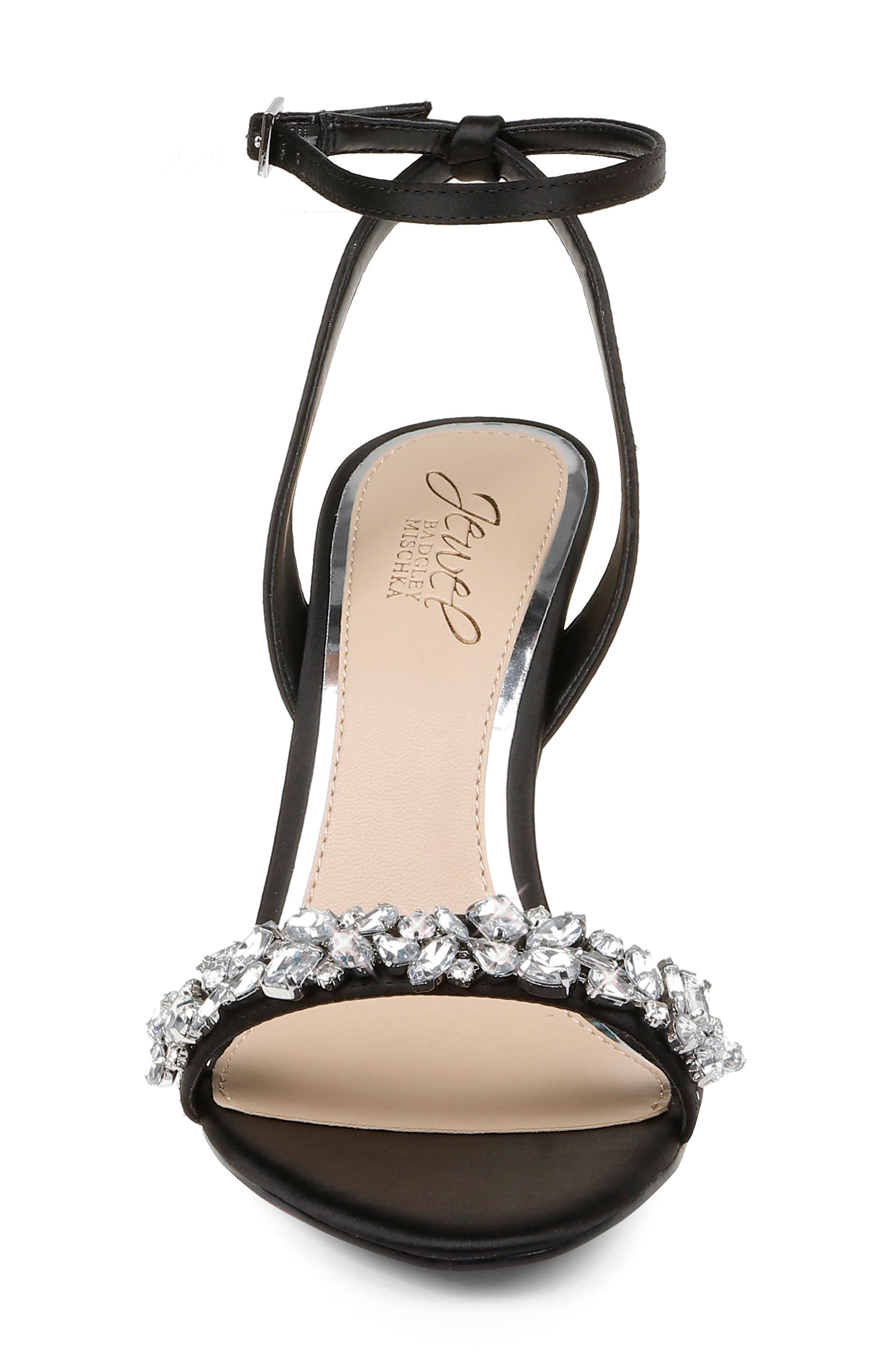 Jewel Badgley Mischka Ojai Crystal Ankle Strap Sandal, Alternate, color, 