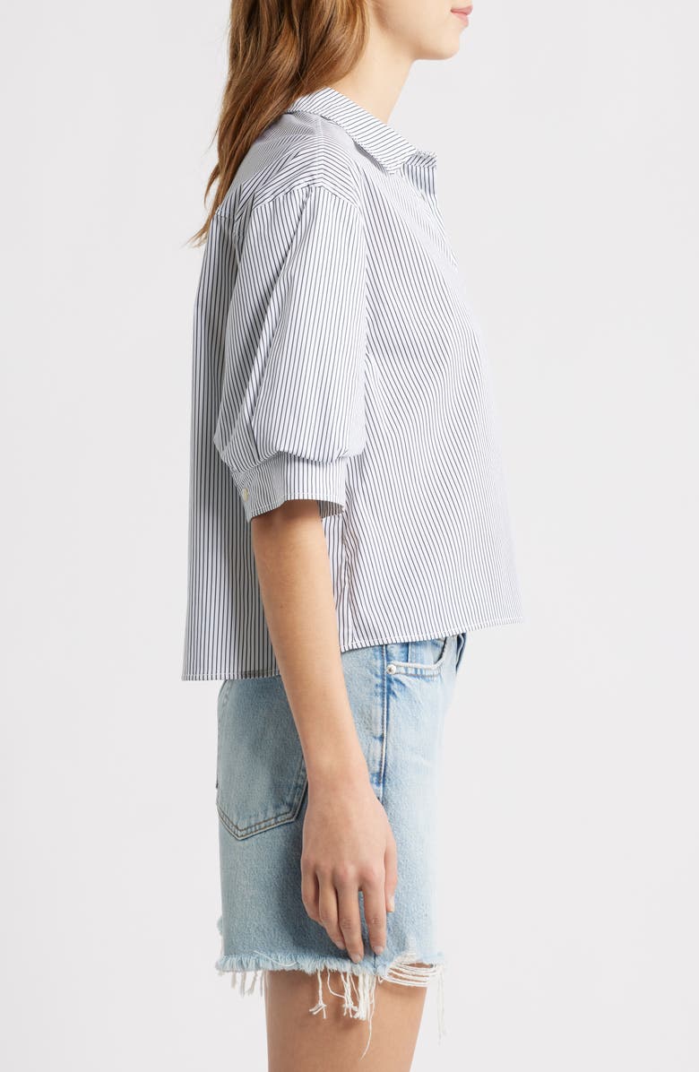 FRAME The Billow Sleeve Shirt, Alternate, color, Navy Stripe