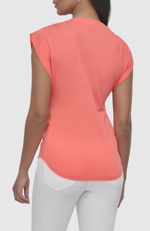 Dkny Jeans V-neck Ruched Shoulder Top