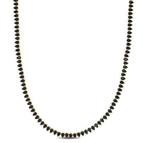 Synthetic Black Spinel Tennis Necklace