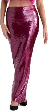 HOUSE OF CB Alexis Sequin Satin Maxi Skirt