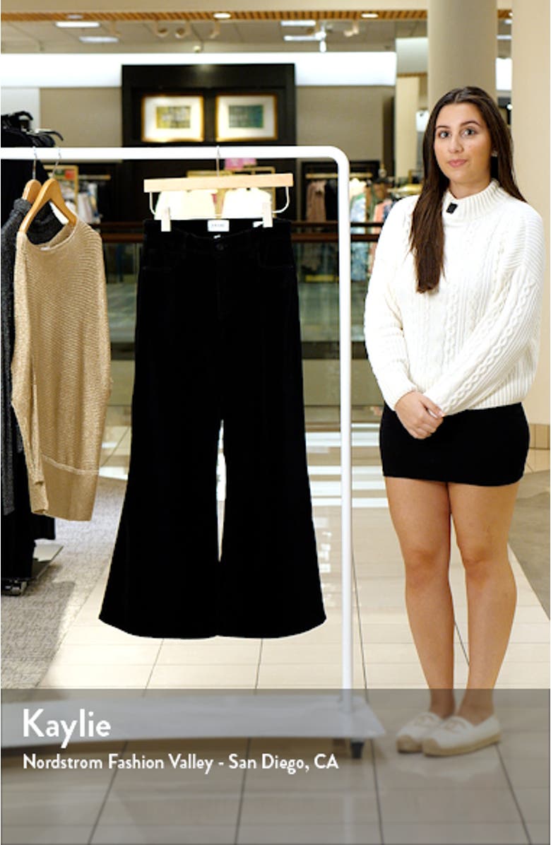 Le Palazzo Stretch Velveteen Crop Pants, sales video thumbnail