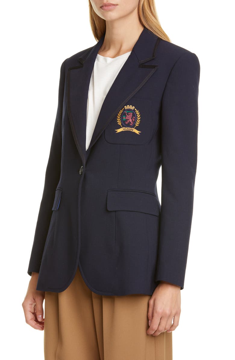 Hilfiger Collection Crest Embroidered School Blazer, Alternate, color, 