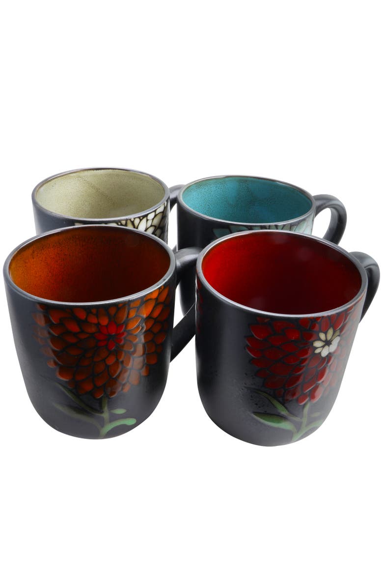 Gibson Home Gardenia Cafe 16 oz. Assorted Mug Set, Set of 4, Alternate, color,