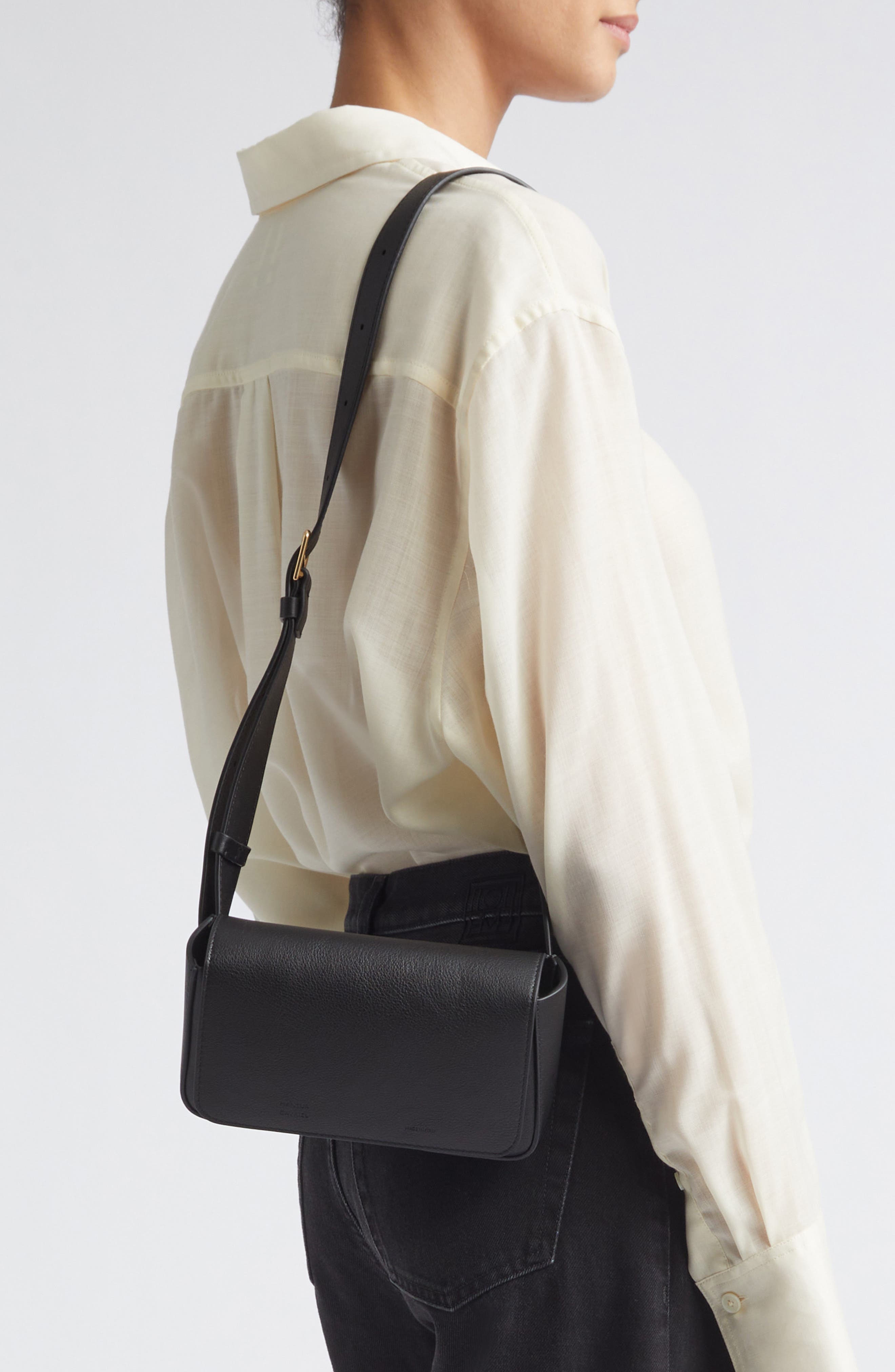 Mansur Gavriel Box Sling Crossbody Bag, Alternate, color, Black