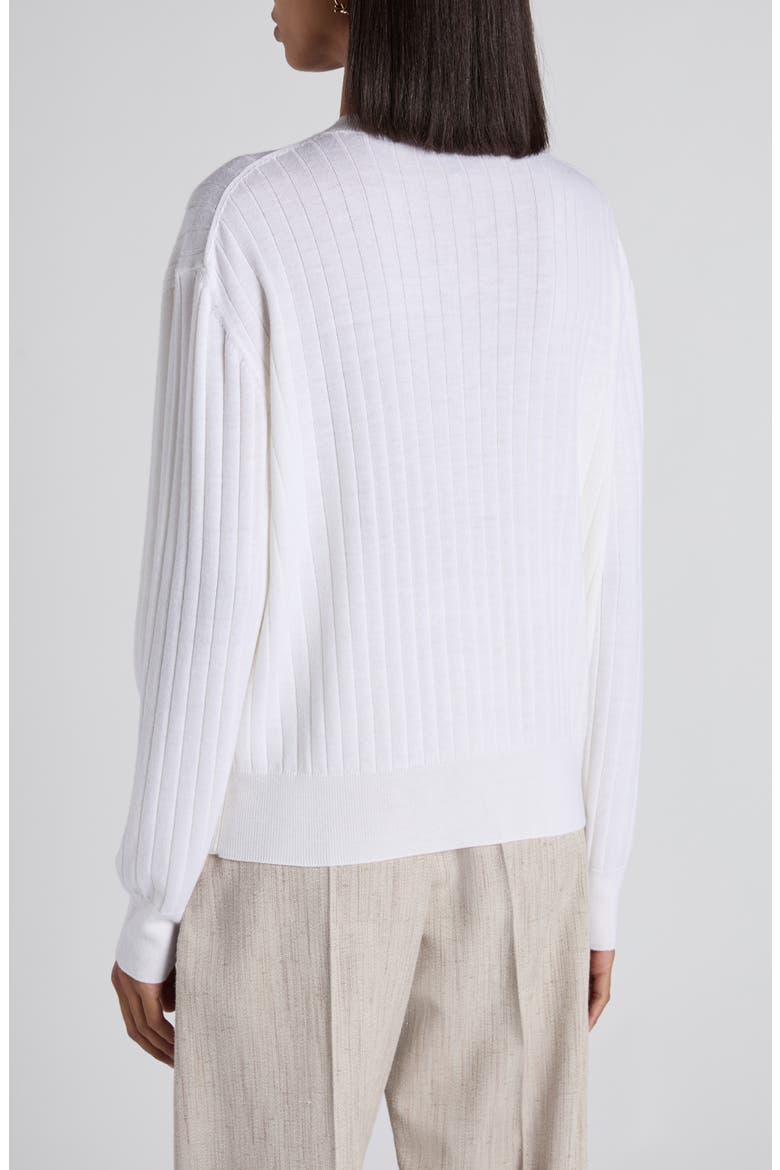 Wool Rib Cardigan, Alternate, color, CHALK