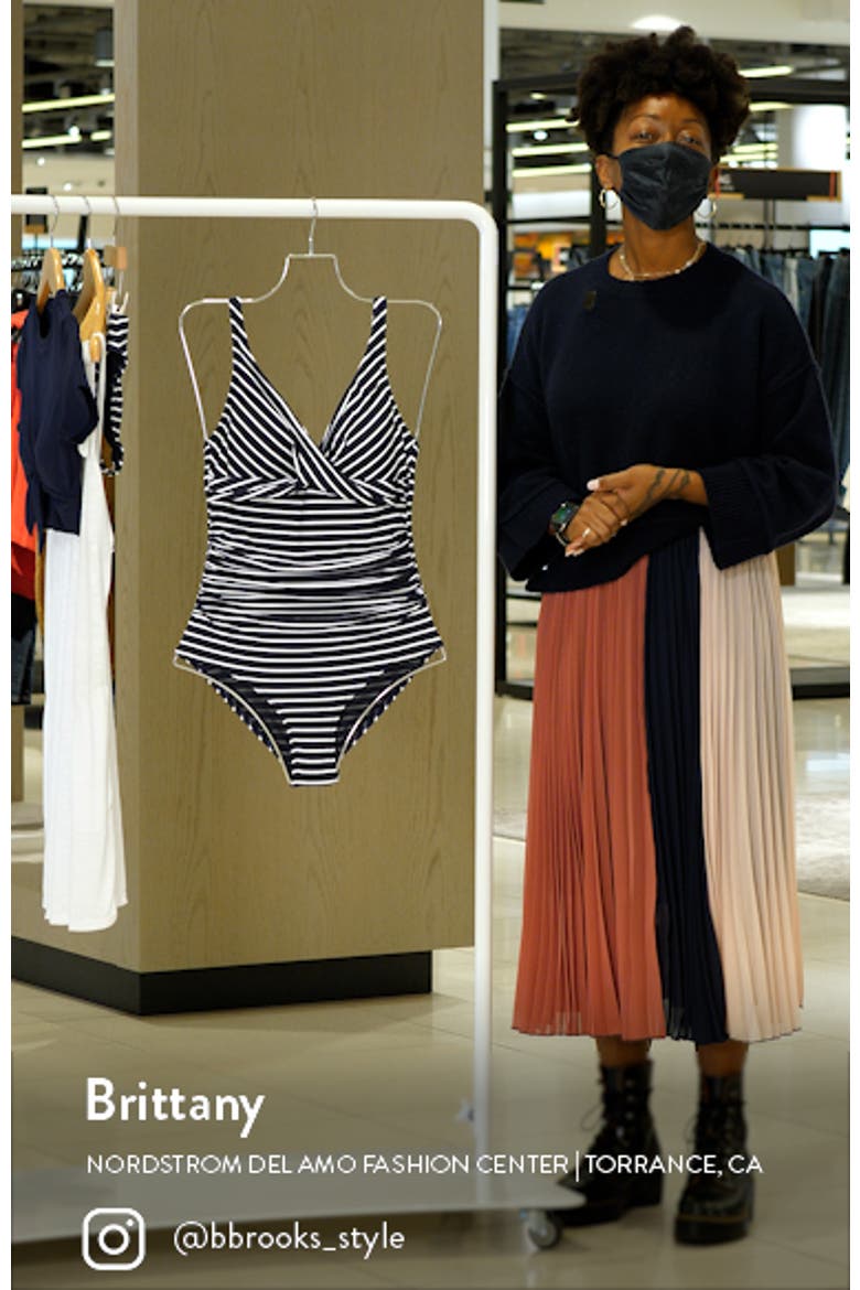 Stripe Cross Front Multifit One-Piece Swimsuit video