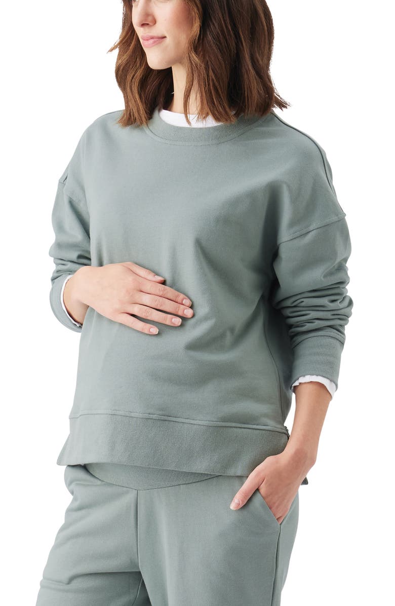Ripe Maternity Relax Nursing Sweat, Alternate, color, Sage