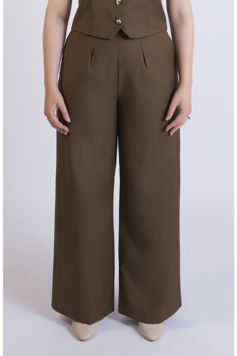 The Wool Wide Leg Pant For Full Hips And Thighs, Main, color, Cocoa