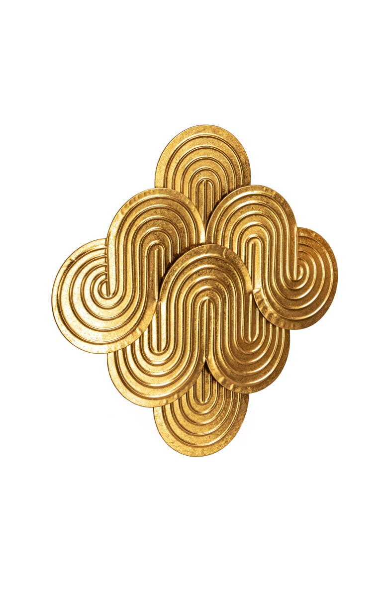 Storied Home Decorative Waves Wall Art, Main, color, Gold