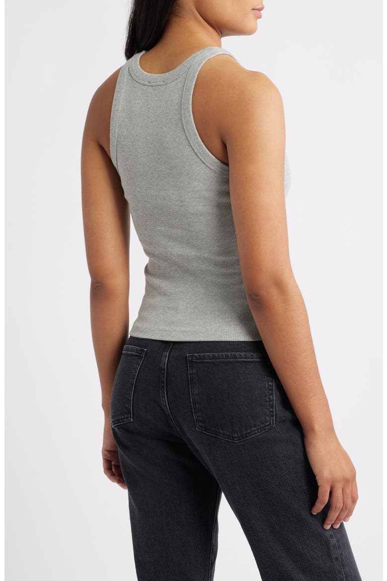 Rib Stretch Cotton Tank, Alternate, color, LIGHT GREY MELANGE