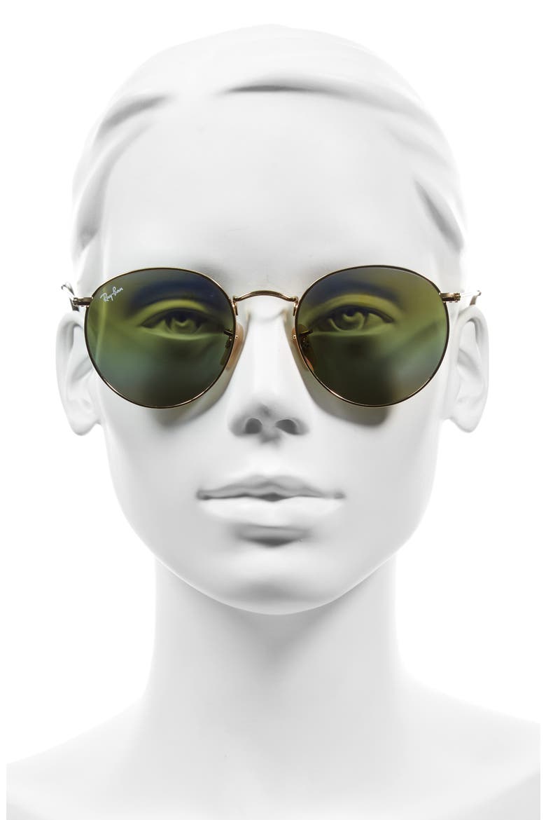 53mm Round Sunglasses (Nordstrom Exclusive), Alternate, color, BLUE/ MULTI
