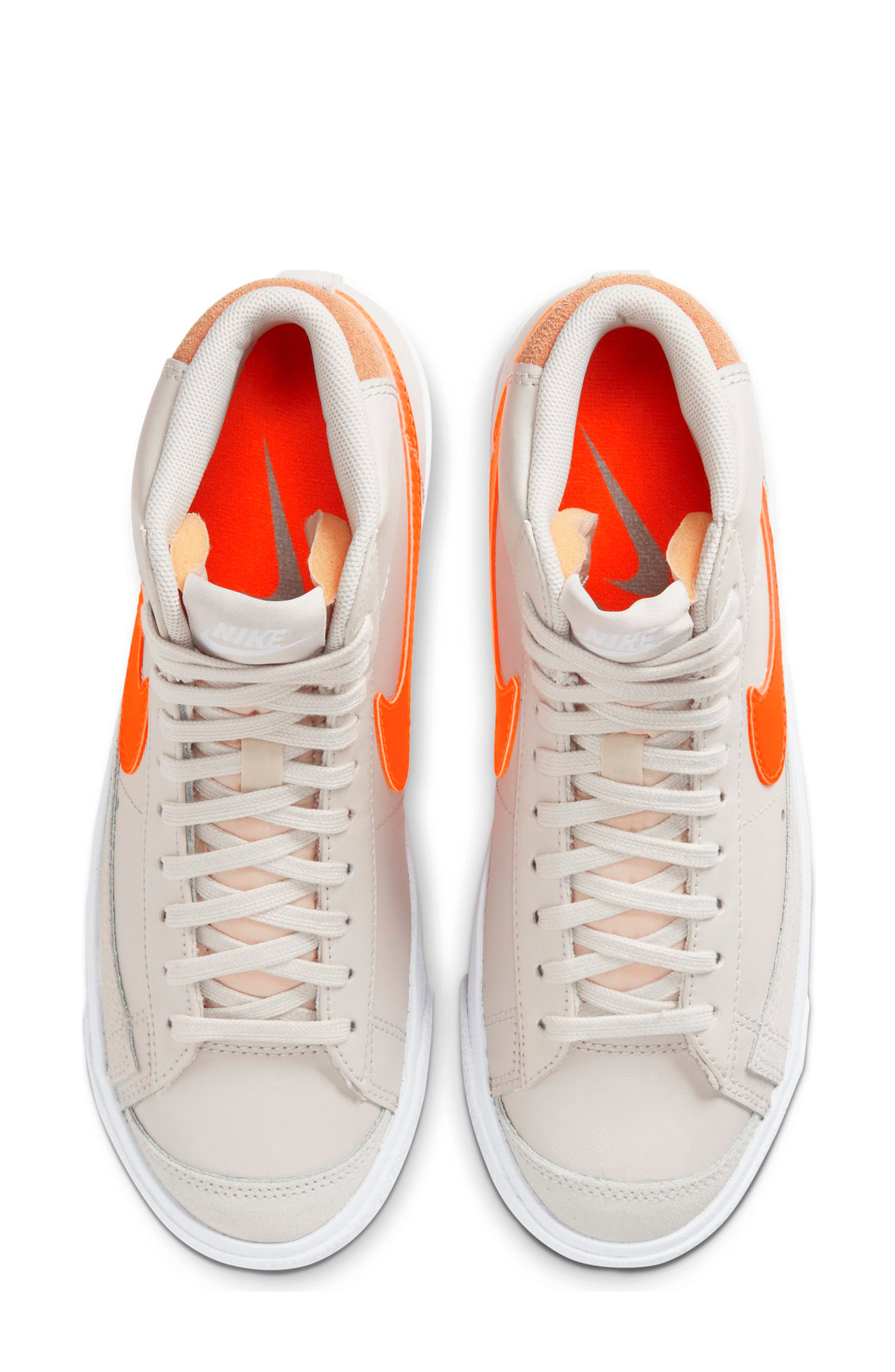 Blazer Mid '77 High Top Sneaker, Alternate, color, LIGHT BONE/ ORANGE/ ORANGE