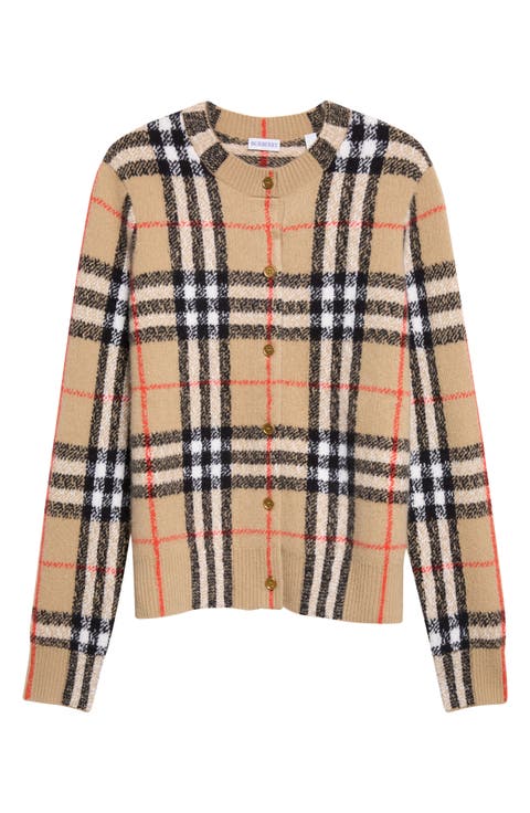 Clara Check Cashmere Cardigan
