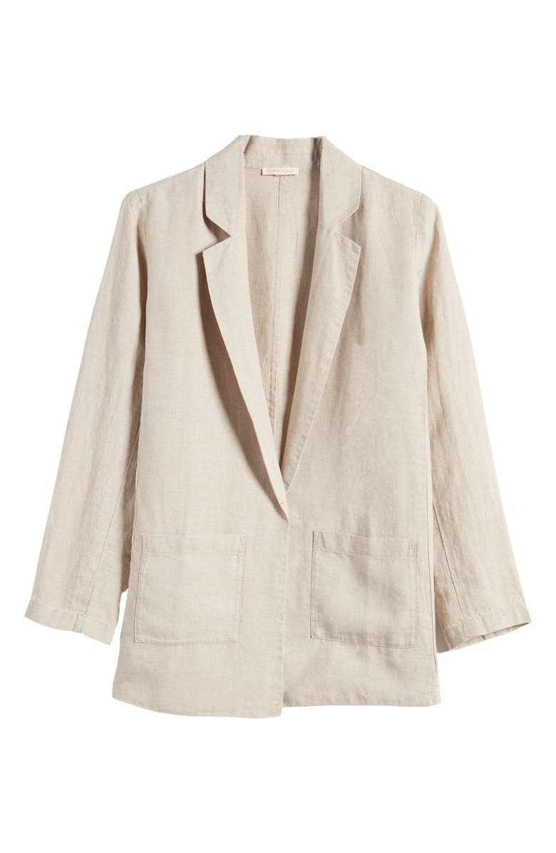 Notch Lapel Longline Organic Linen Blazer