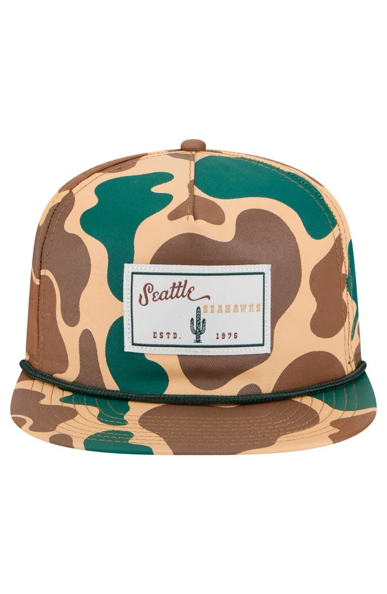 New Era Men
s New Era  Camo Seattle Seahawks Duck Rope 19TWENTY Snapback Hat, Alternate, color, Camo