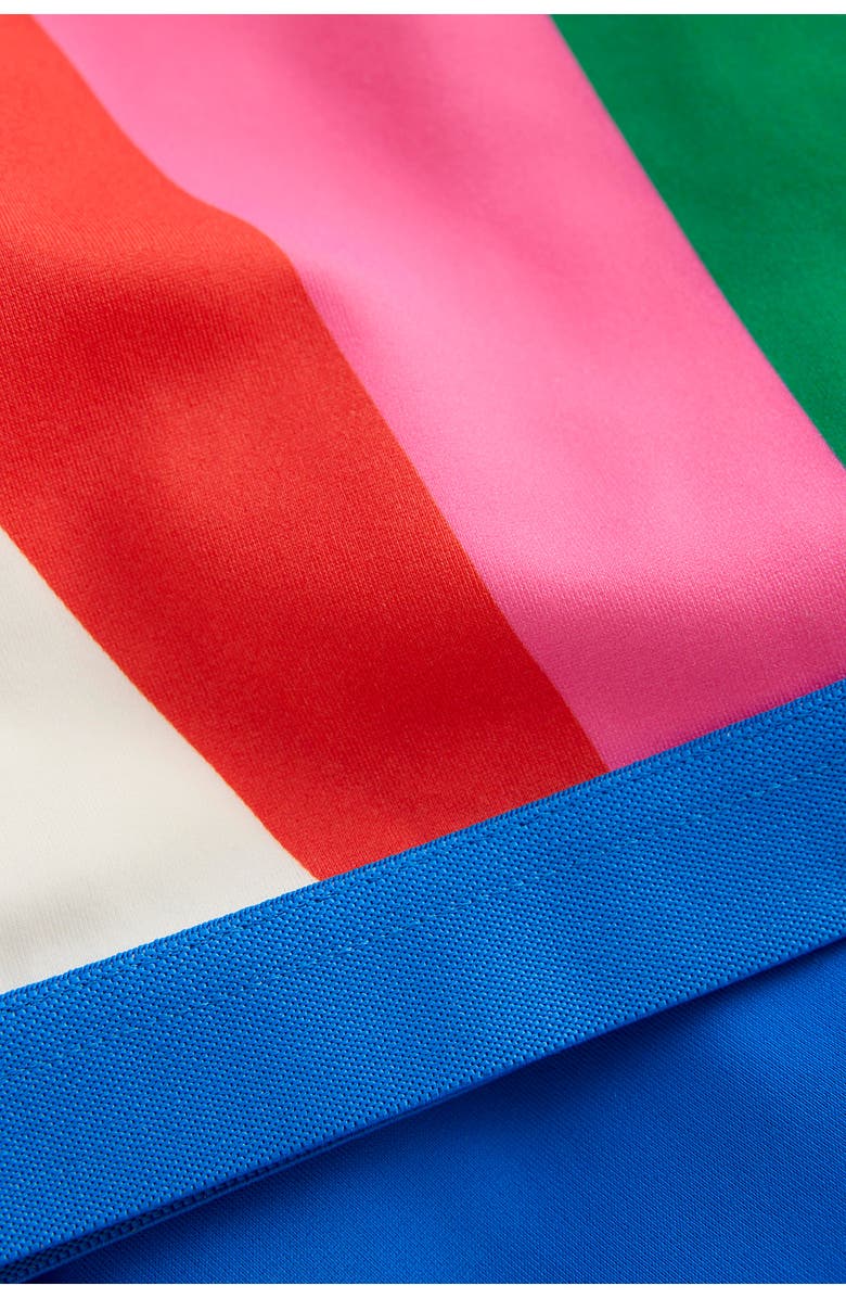 Mini Boden Kids' Colorblock Long Sleeve Rash Guard & Bikini Bottoms Set, Alternate, color, Rainbow Sunray