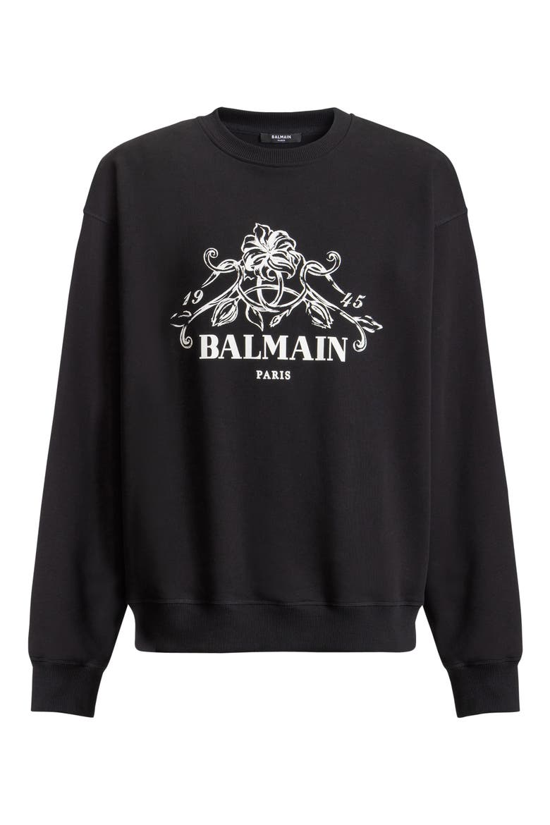 Printed Balmain Vine sweatshirt, Alternate, color, black