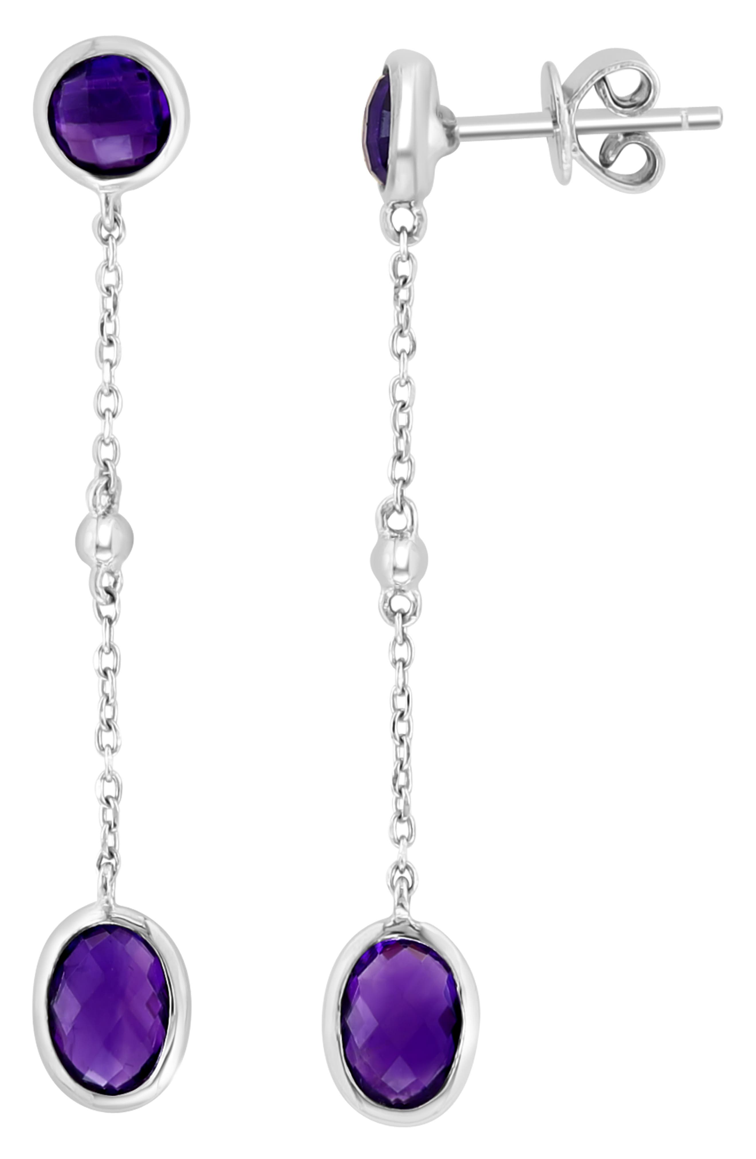 EFFY Sterling Silver Amethyst Drop Earrings