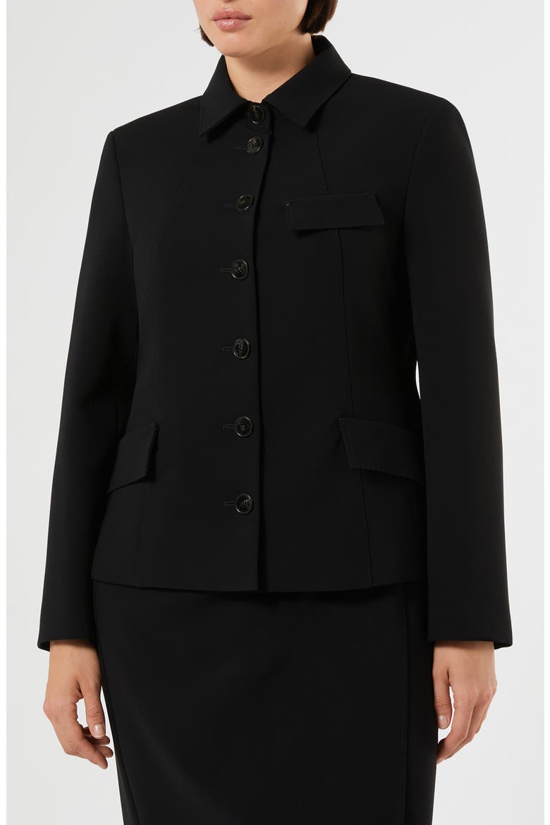 Pocket Detail Cady Jacket, Main, color, BLACK