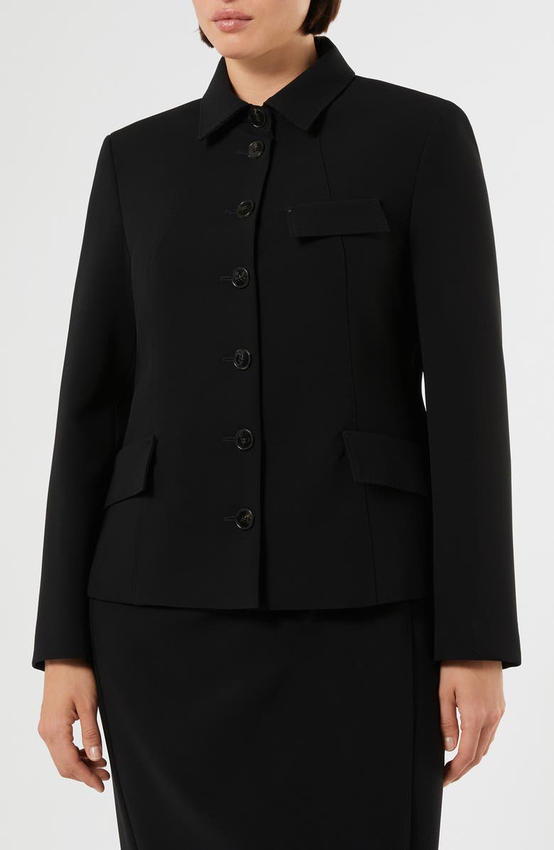 Marina Rinaldi Pocket Detail Cady Jacket, Main, color, Black