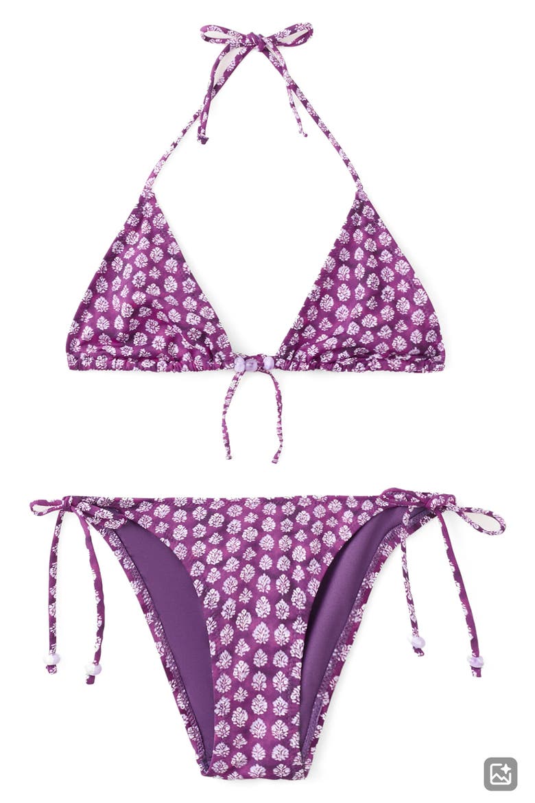 Beaded Two-Piece Swimsuit, Alternate, color, PURPLE