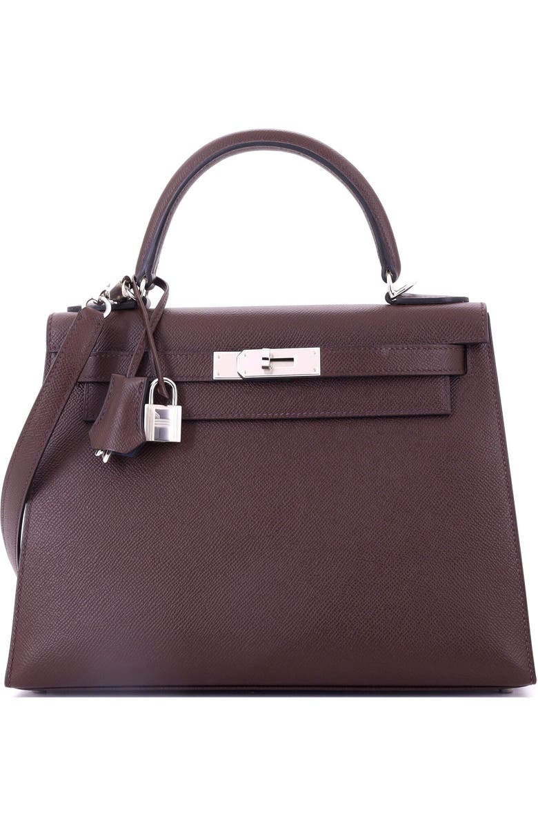 Pre-Owned Hermes Kelly Handbag Verso Epsom with Palladium Hardware 28, Main, color,