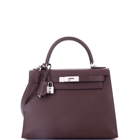 Kelly Handbag Verso Epsom with Palladium Hardware 28