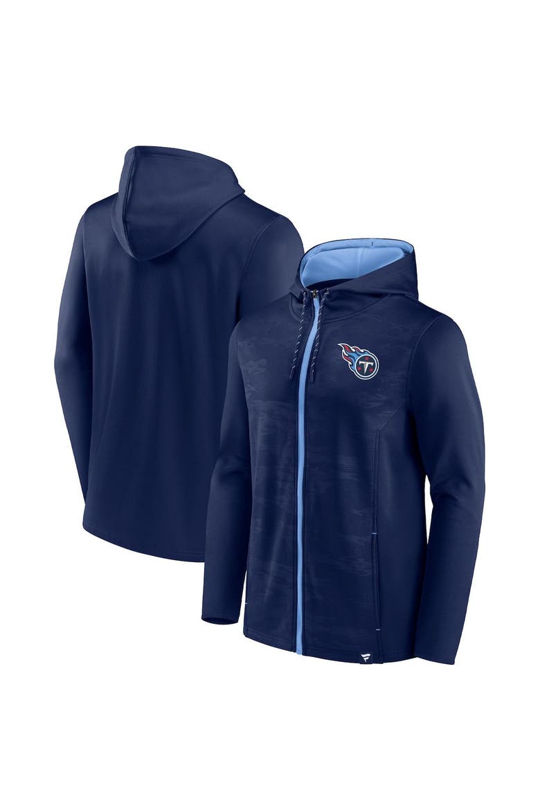 Men's Fanatics Branded Navy/Light Blue Tennessee Titans Ball Carrier Full-Zip Hoodie, Main, color, Navy