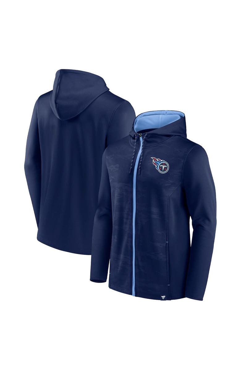 FANATICS Men's Fanatics Branded Navy/Light Blue Tennessee Titans Ball Carrier Full-Zip Hoodie, Main, color, Navy