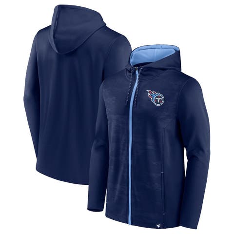 Men's Fanatics Branded Navy/Light Blue Tennessee Titans Ball Carrier Full-Zip Hoodie