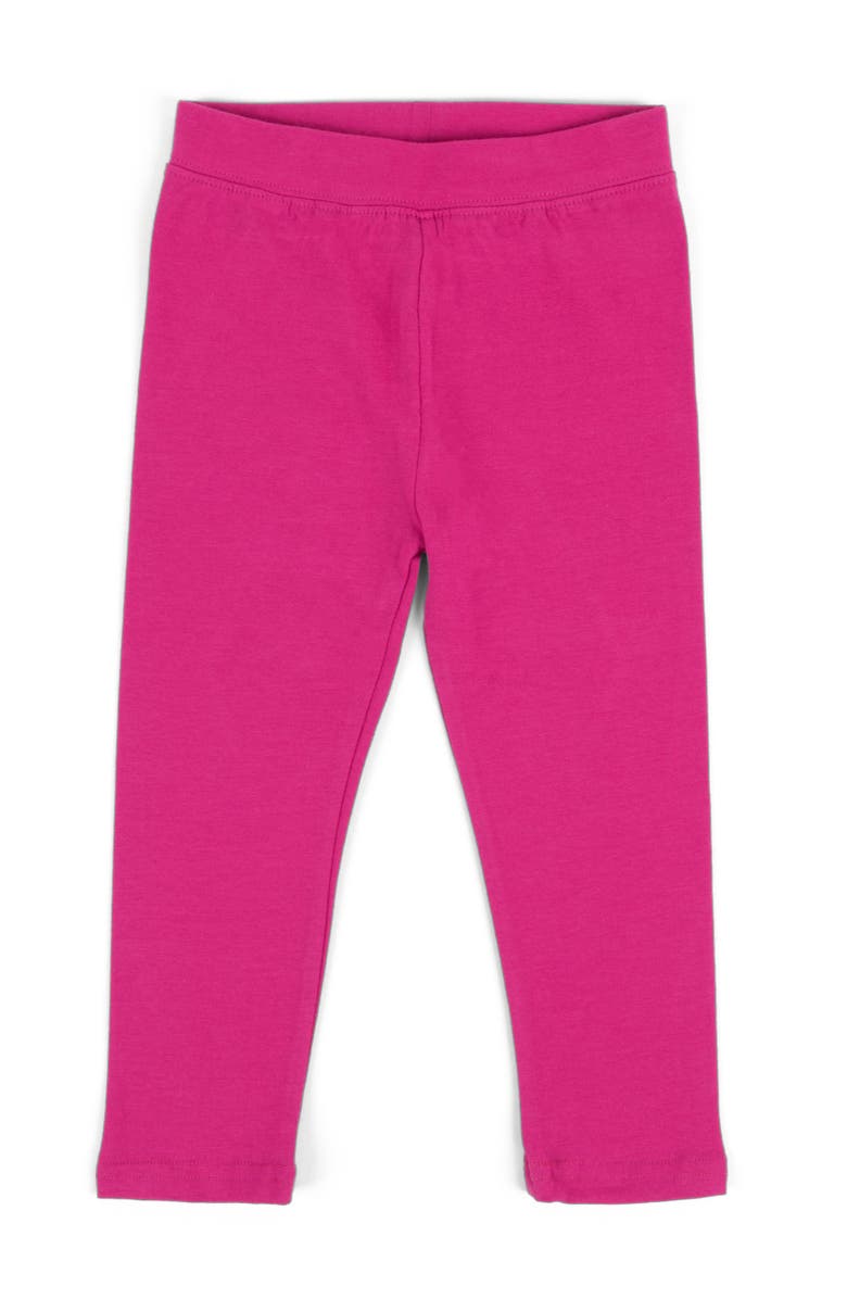 Leveret Girls Cotton Leggings, Solid Colors, Alternate, color, Hot Pink