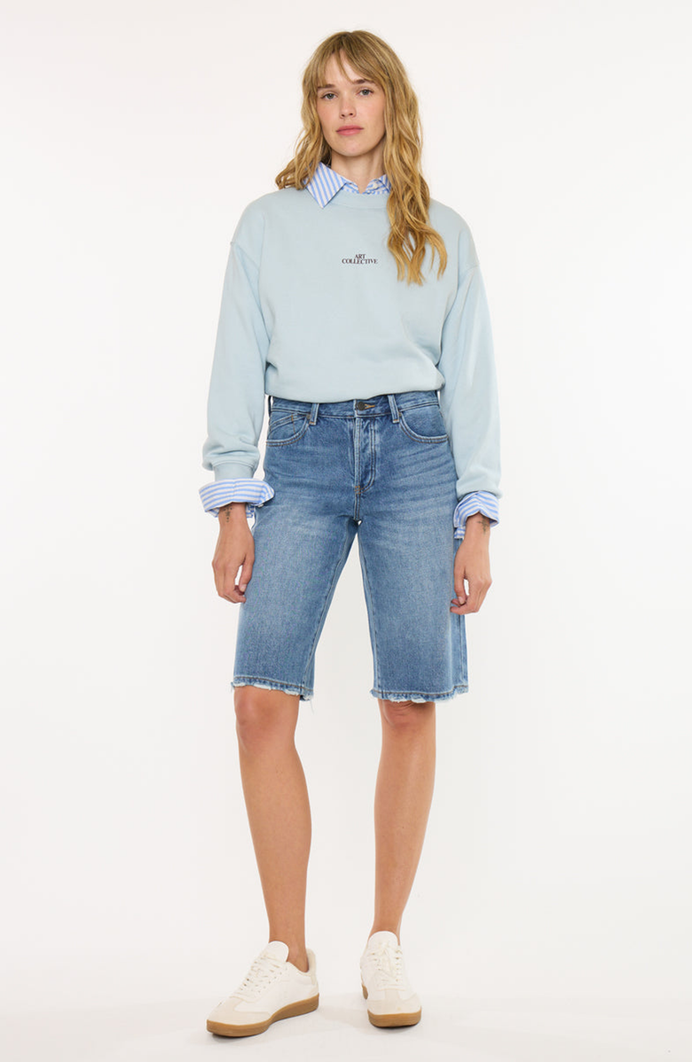 KanCan Daylin Low Slung Baggy Denim Jort Shorts, Alternate, color, Medium Wash