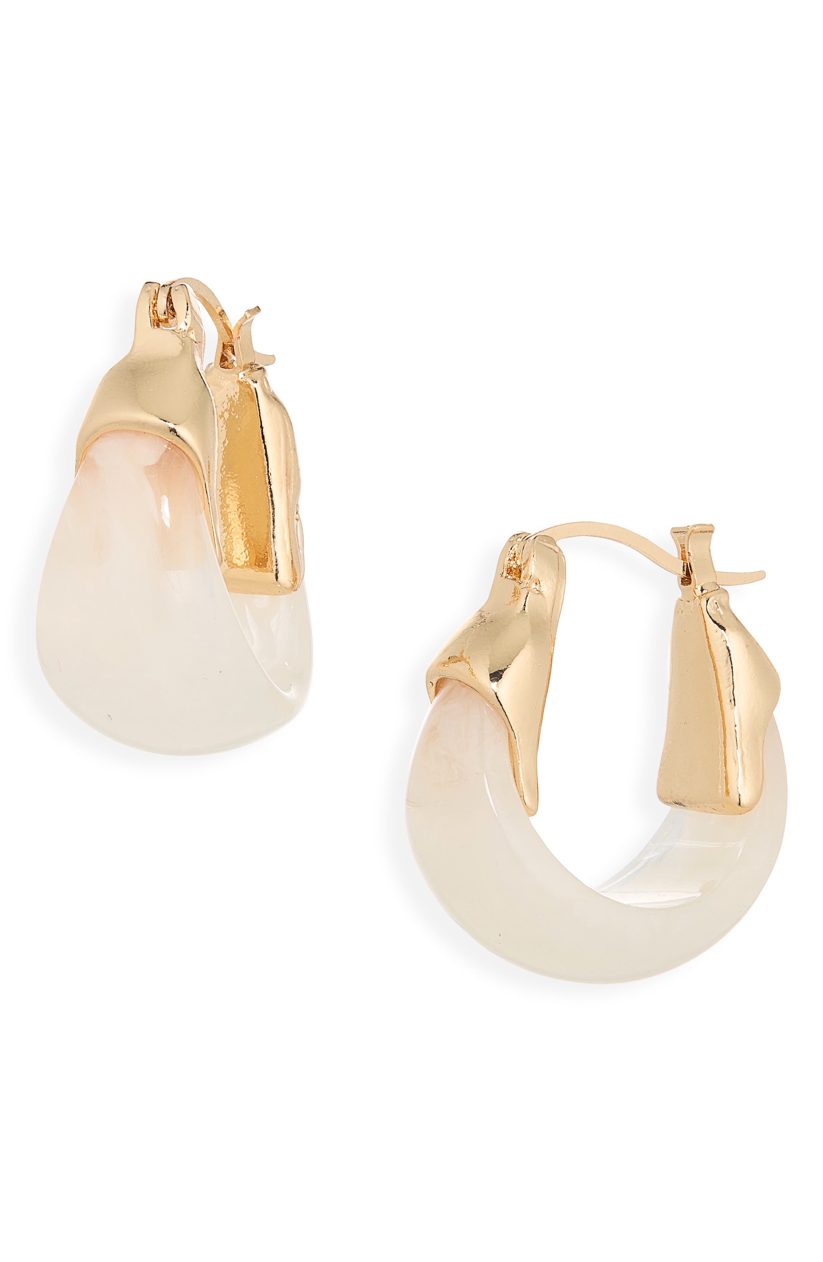Acrylic Basket Hoop Earrings