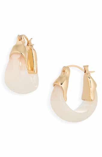 Acrylic Basket Hoop Earrings