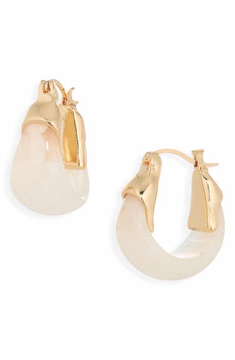 Acrylic Basket Hoop Earrings