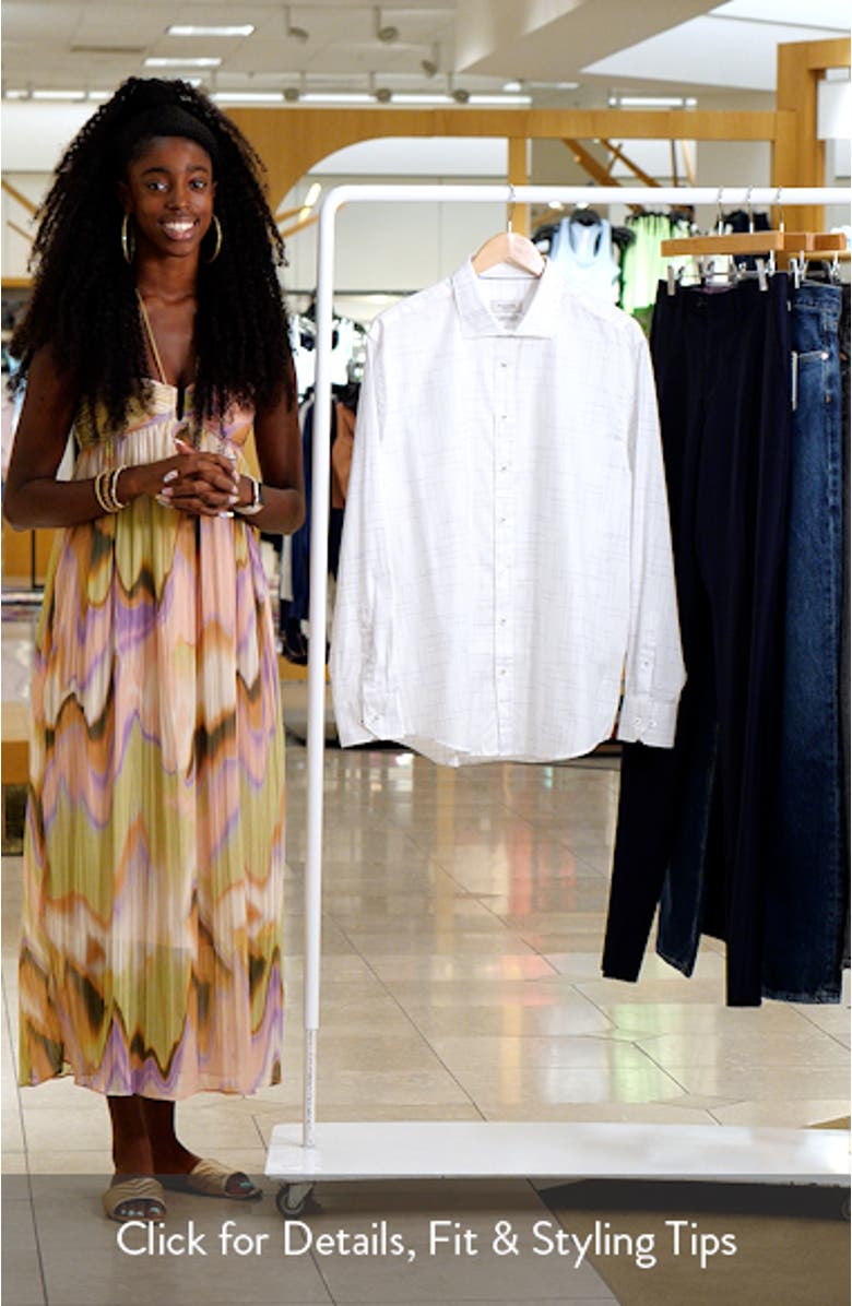 Axel Geo Print Stretch Button-Up Shirt, sales video thumbnail