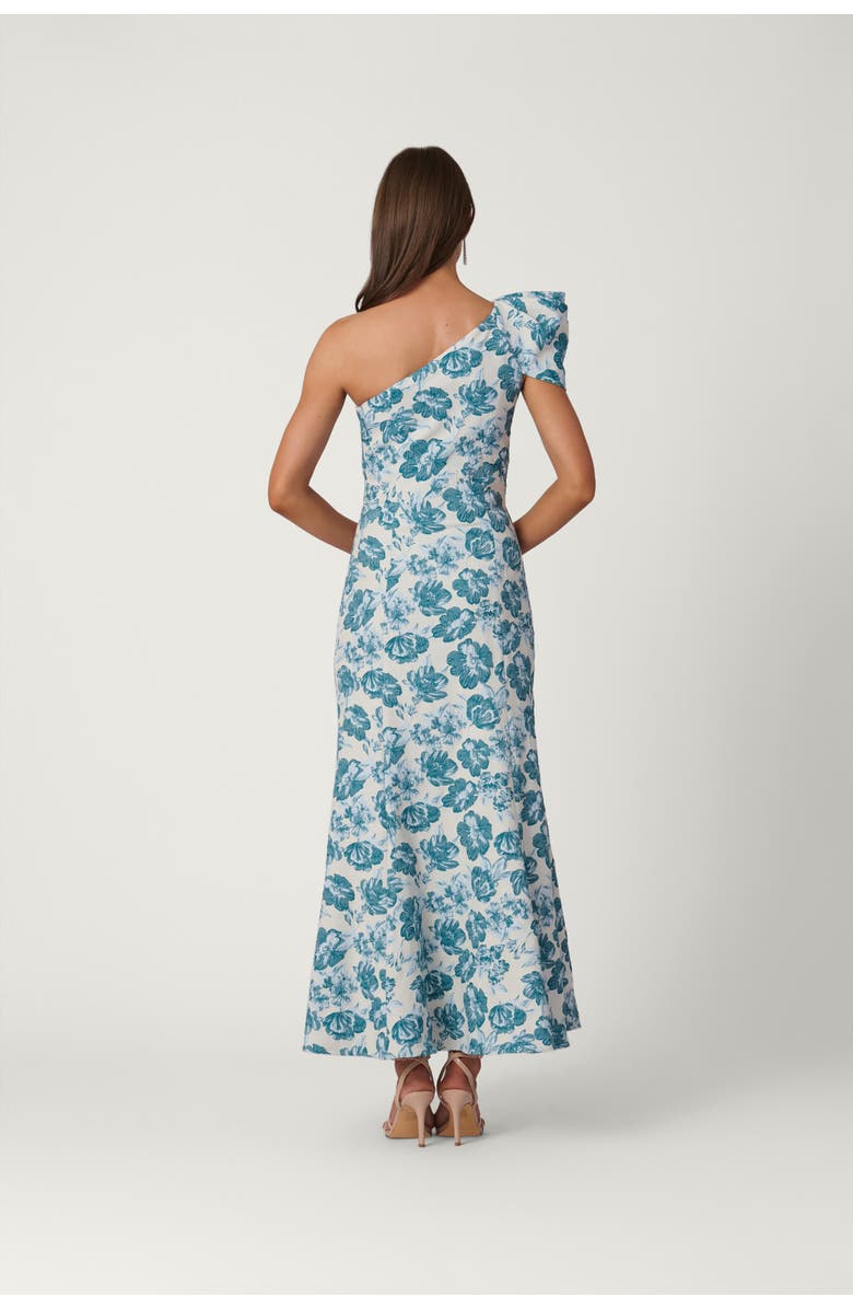 Shoshanna Midnight Floral Jacquard Lolla Dress, Alternate, color, Blue/Ivory