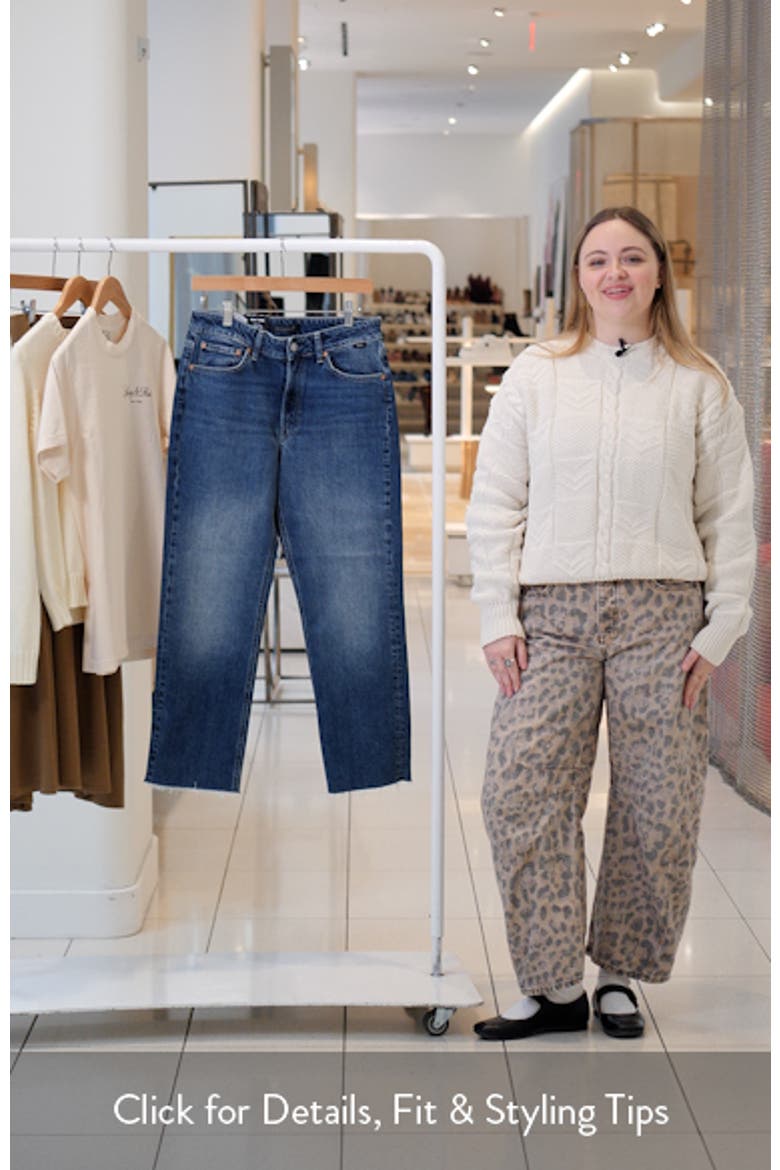 New York Raw Hem High Waist Ankle Straight Leg Jeans video
