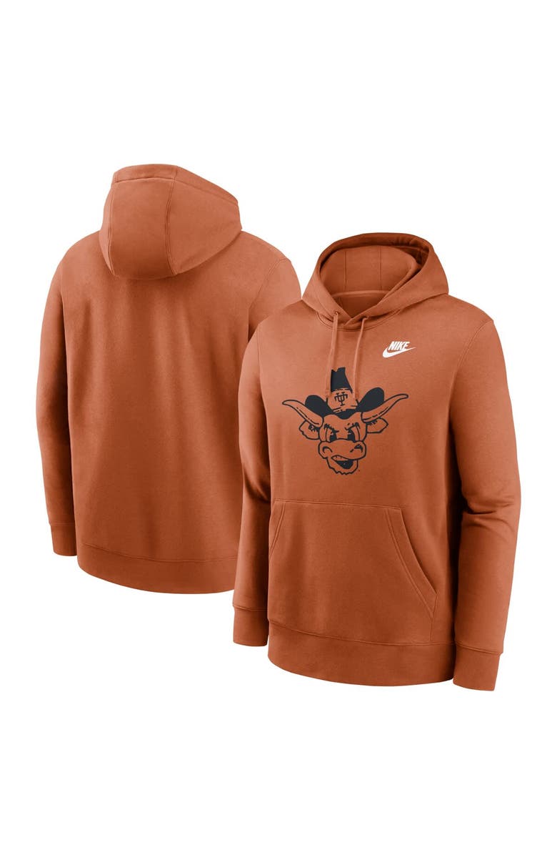 Nike Men's Nike Texas Orange Texas Longhorns Legacy Logo Club Fleece Pullover Hoodie, Alternate, color, Burnt Orange